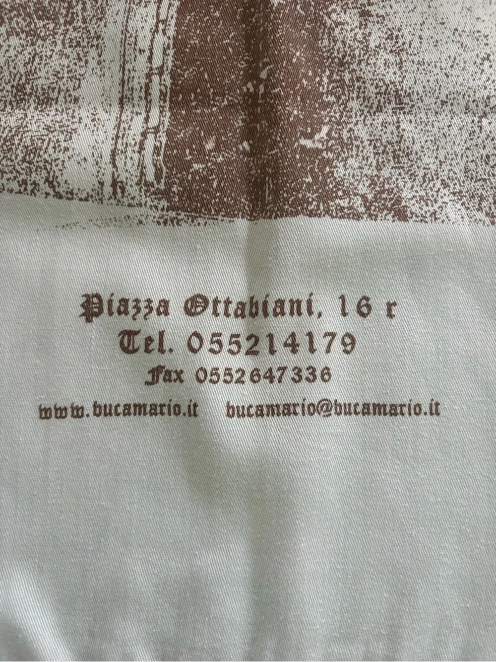 Florence Italy Travel Memorabilia Historic Buca Mario Restaurant Apron
